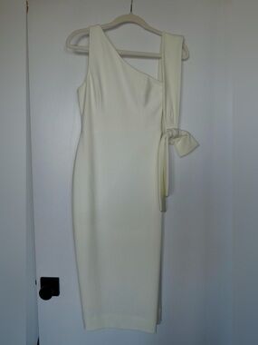 Shona Joy Lucy One-Shoulder Ivory Midi Dress